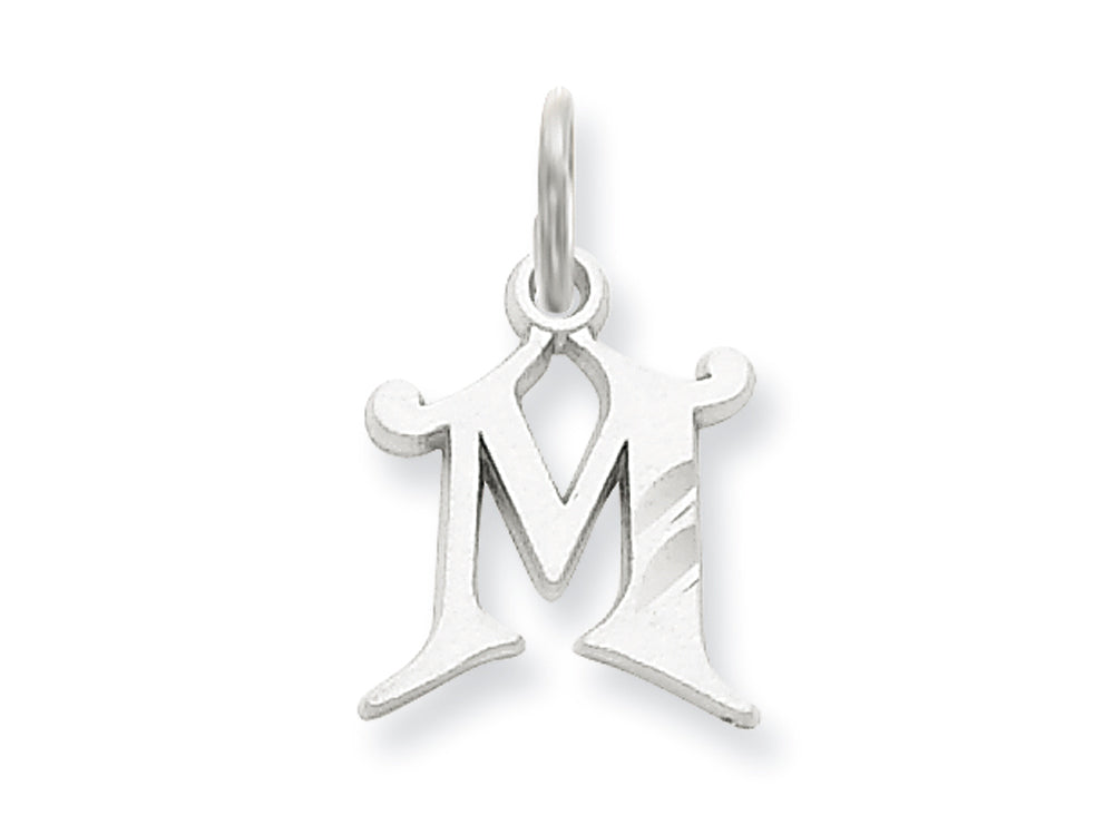 FJC Finejewelers 14k White Gold Bright-cut Initial M Charm