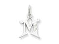 FJC Finejewelers 14k White Gold Bright-cut Initial M Charm