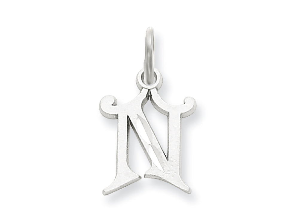 FJC Finejewelers 14k White Gold Bright-cut Initial N Charm