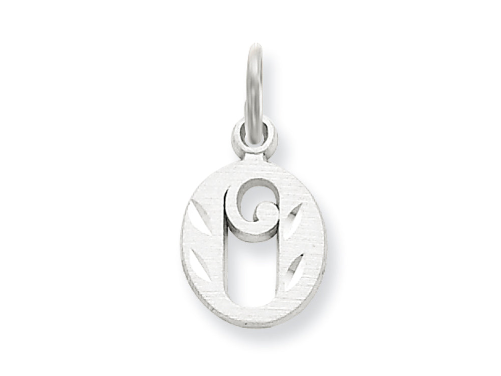 FJC Finejewelers 14k White Gold Bright-cut Initial O Charm
