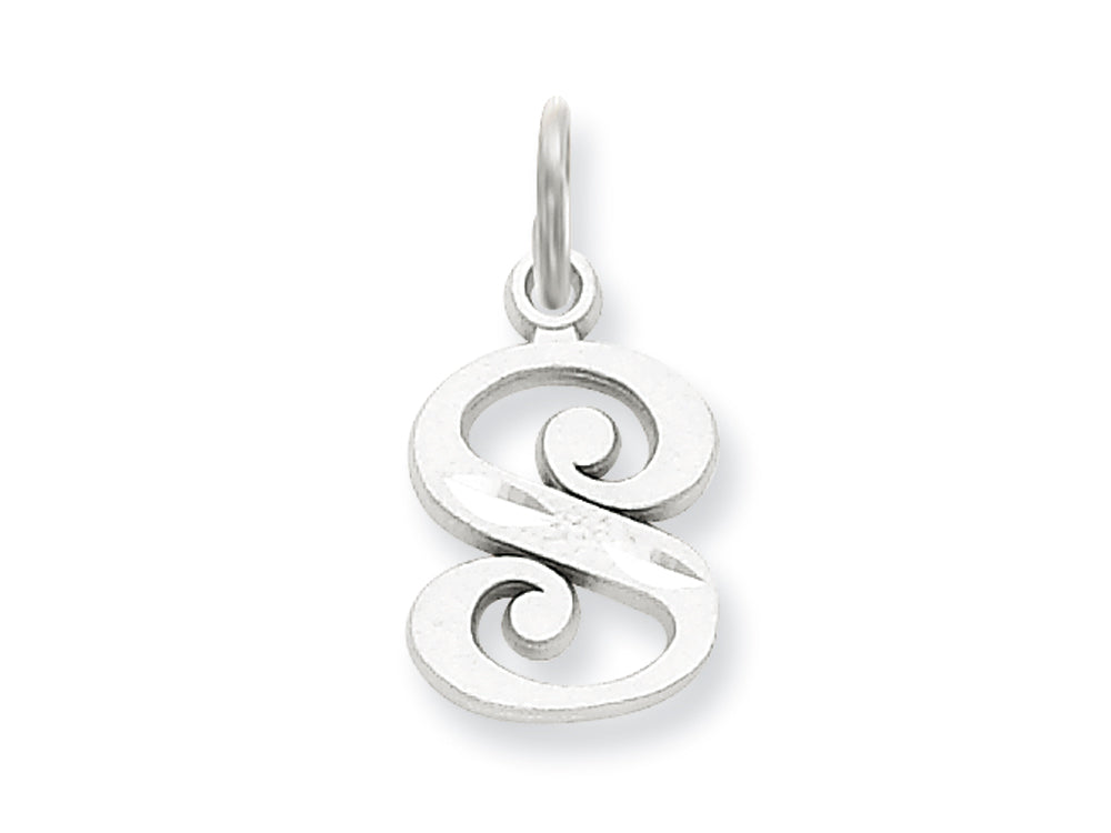 FJC Finejewelers 14k White Gold Bright-cut Initial S Charm