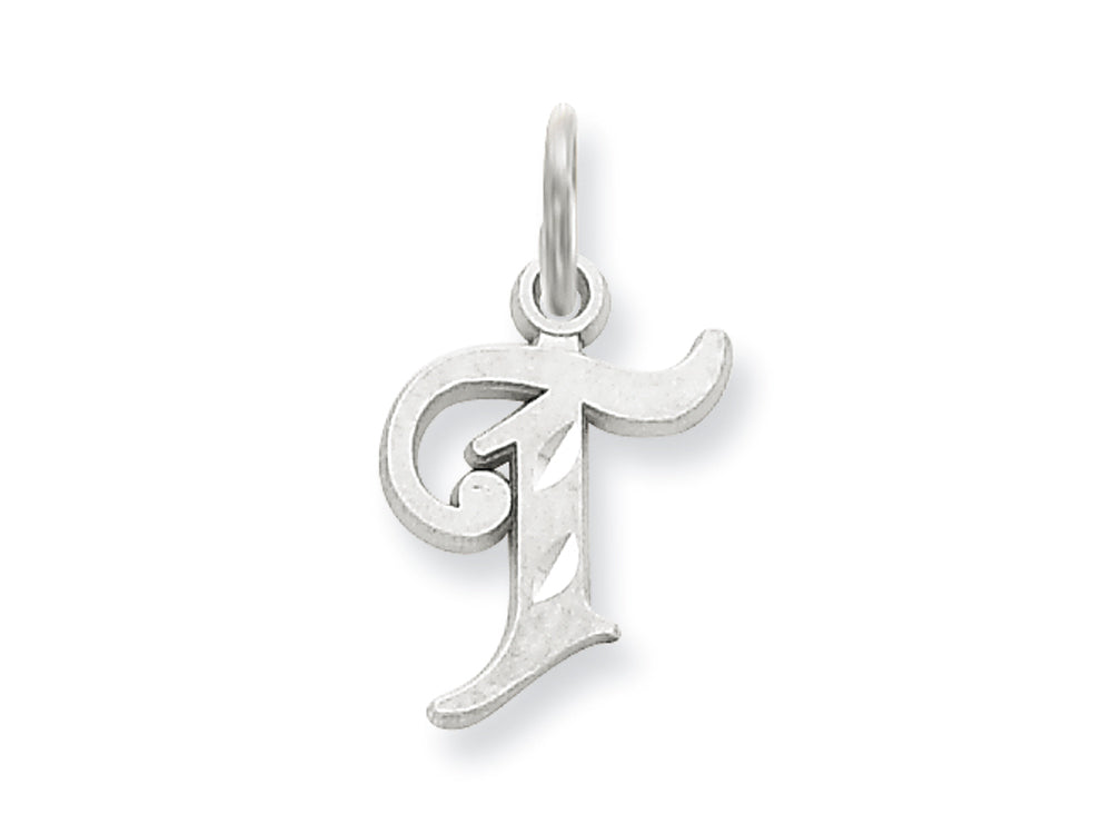 FJC Finejewelers 14k White Gold Bright-cut Initial T Charm