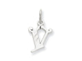 FJC Finejewelers 14k White Gold Bright-cut Initial V Charm