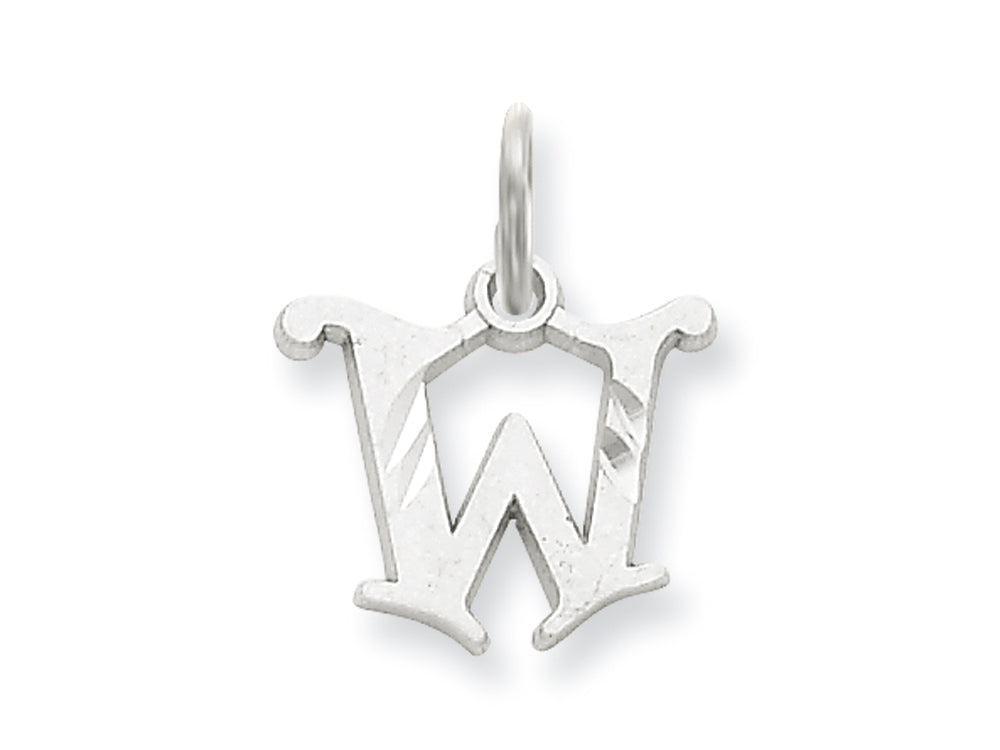 FJC Finejewelers 14k White Gold Bright-cut Initial W Charm
