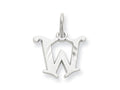 FJC Finejewelers 14k White Gold Bright-cut Initial W Charm