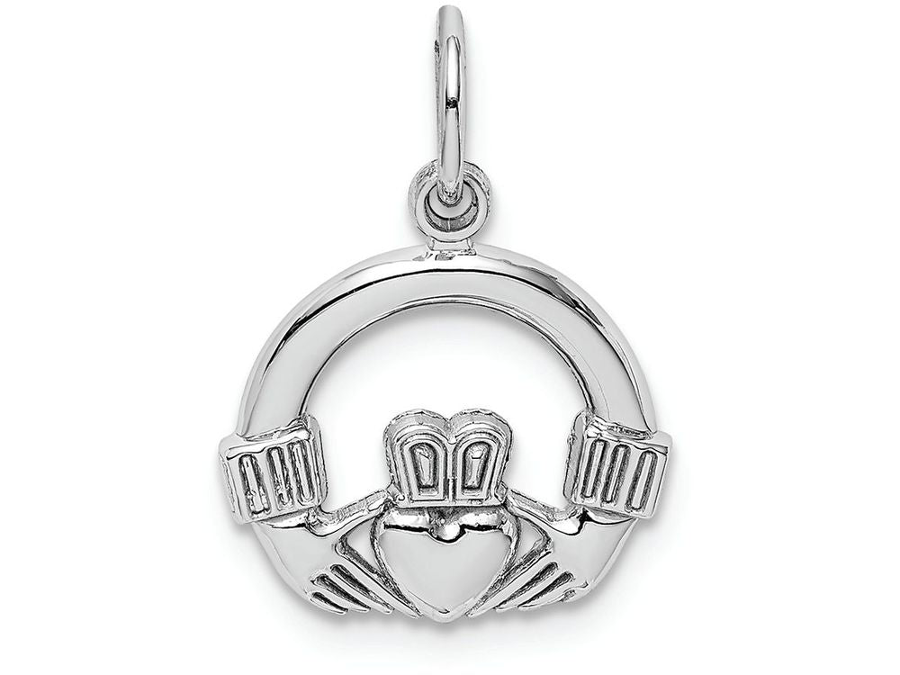 FJC Finejewelers 14k White Gold Polished Claddagh Charm 14 x 20mm