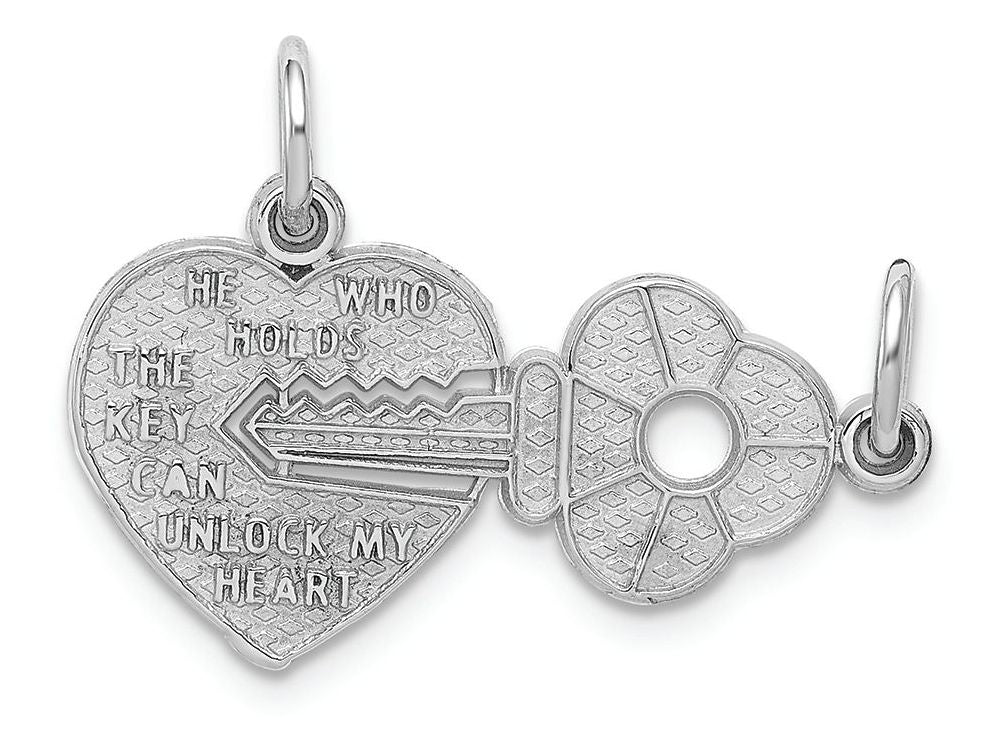 FJC Finejewelers 14k White Gold Key Heart Break-apart Charm
