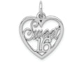 FJC Finejewelers 14k White Gold Sweet 16 Heart Charm