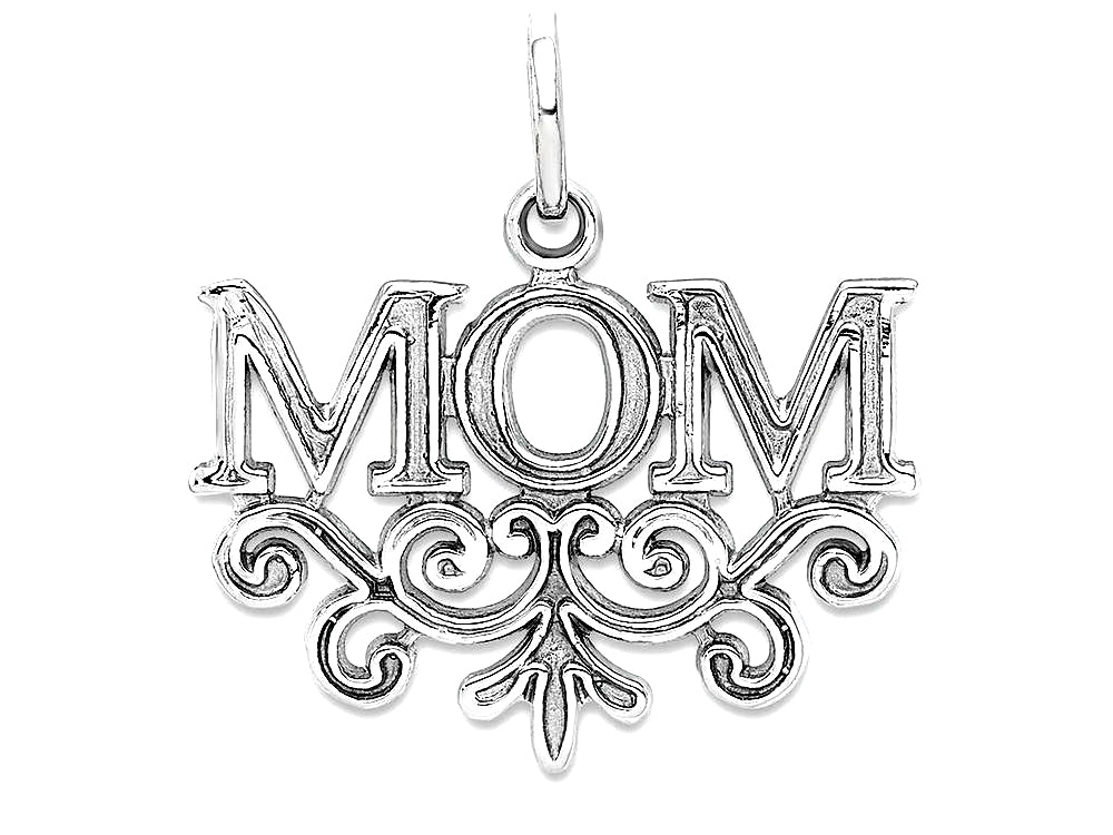 FJC Finejewelers 14k White Gold Mom Charm