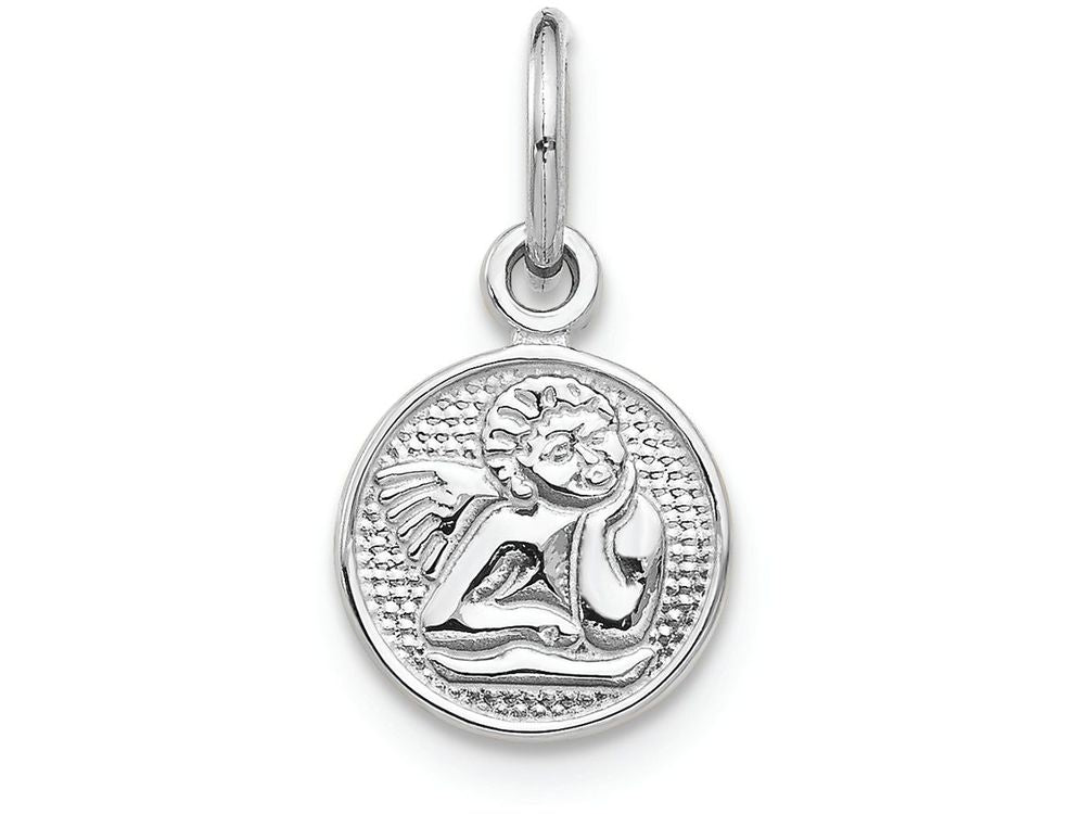 FJC Finejewelers 14k White Gold Small Polished Angel Charm