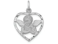 FJC Finejewelers 14k White Gold Angel In Heart Charm