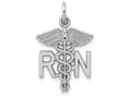 FJC Finejewelers 14k White Gold Registered Nurse Charm 12 x 25mm