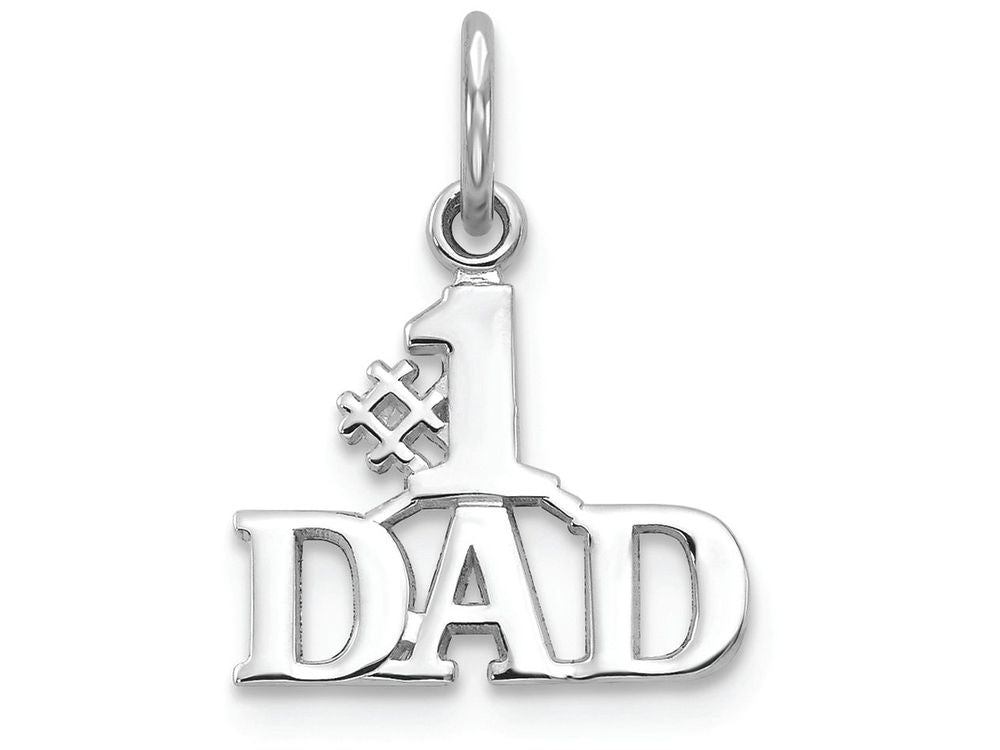 FJC Finejewelers 14k White Gold #1 Dad Charm