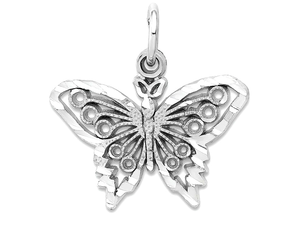 FJC Finejewelers 14k White Gold Butterfly Charm