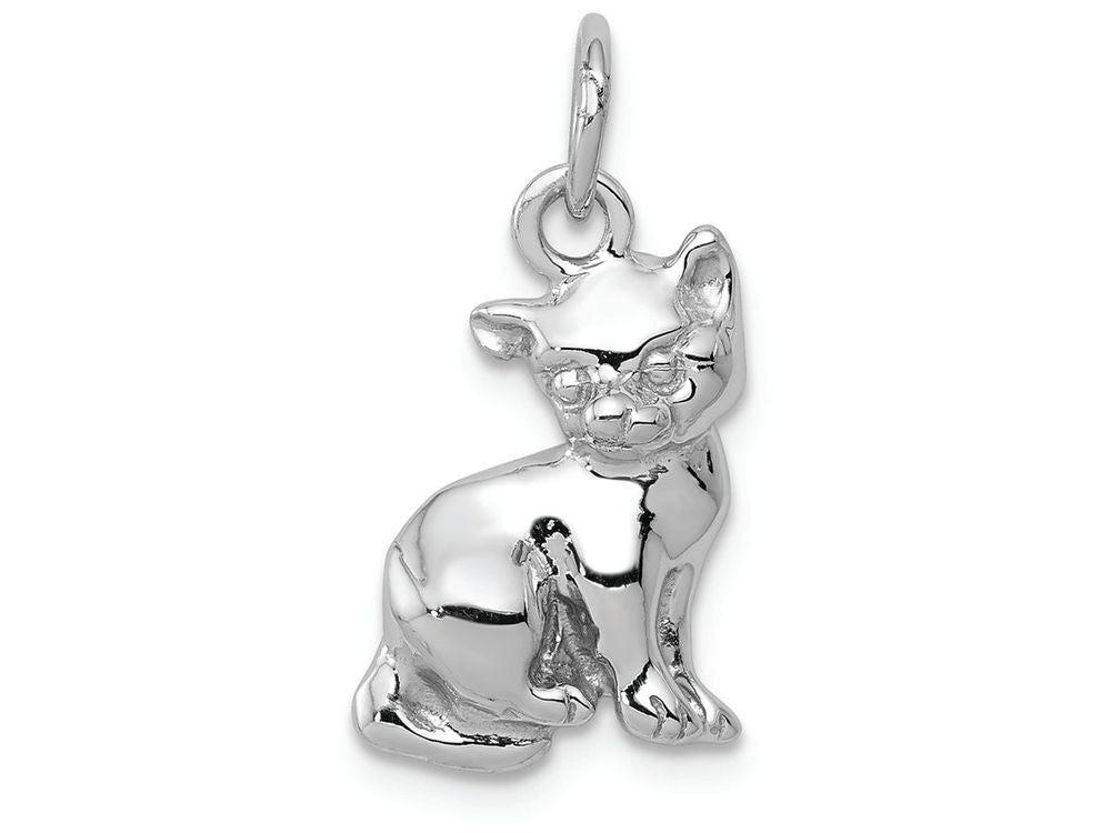FJC Finejewelers 14k White Gold Cat Charm