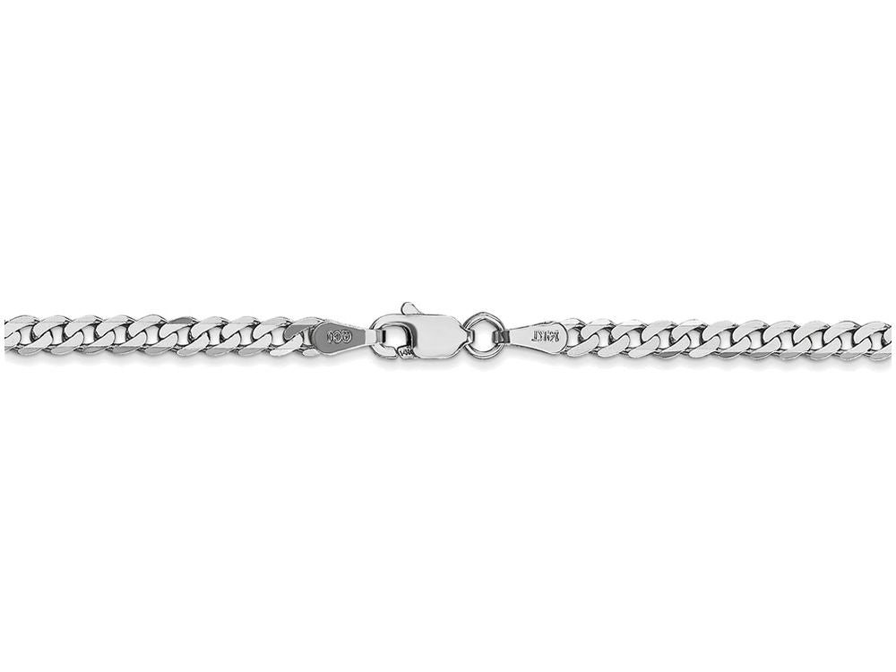 FJC Finejewelers 24 Inch 14k White Gold 2.9mm Flat Curb Chain Necklace