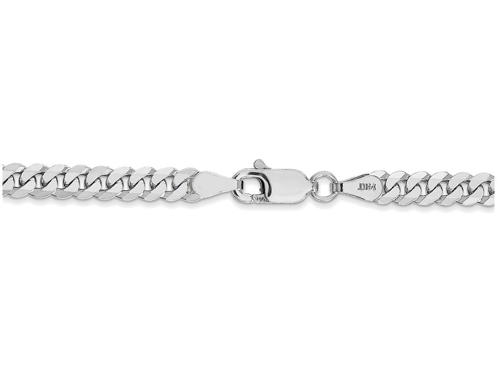FJC Finejewelers 8 Inch 14k White Gold 3.9mm Flat Curb Chain Bracelet
