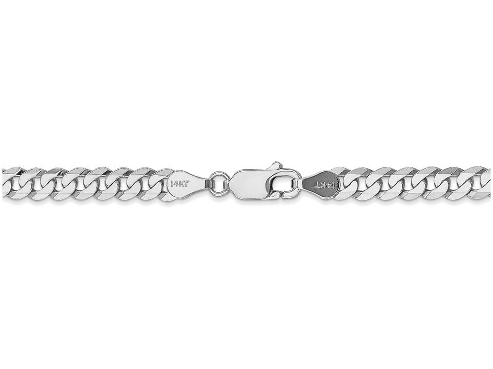 FJC Finejewelers 7 Inch 14k White Gold 4.5mm Flat Curb Chain Bracelet