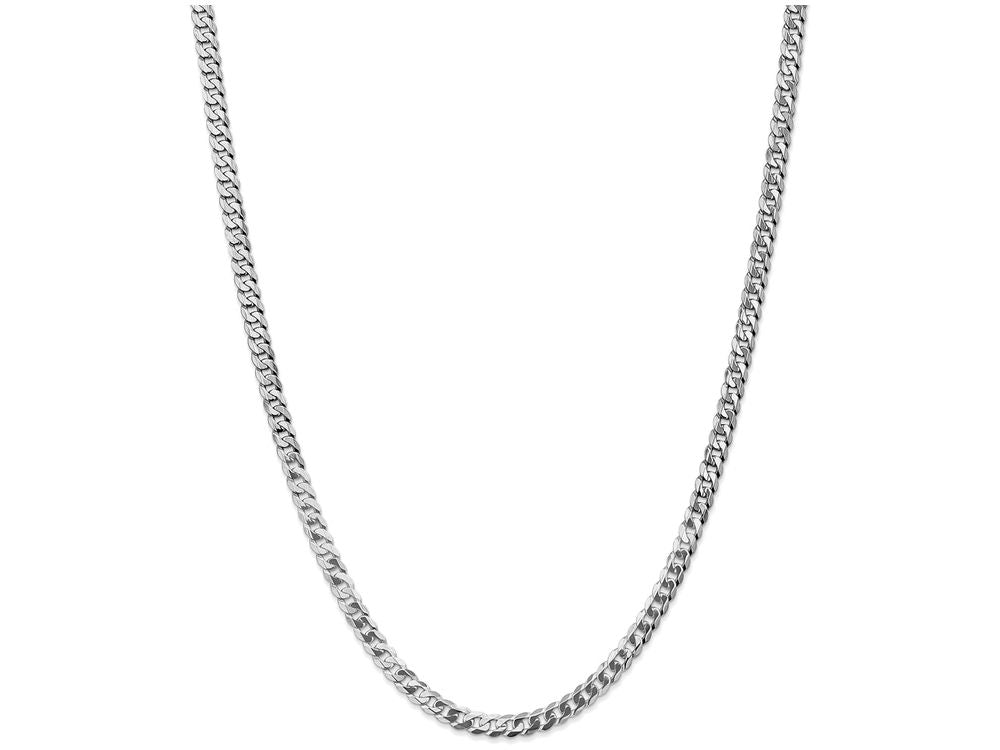 FJC Finejewelers 7 Inch 14k White Gold 4.5mm Flat Curb Chain Bracelet