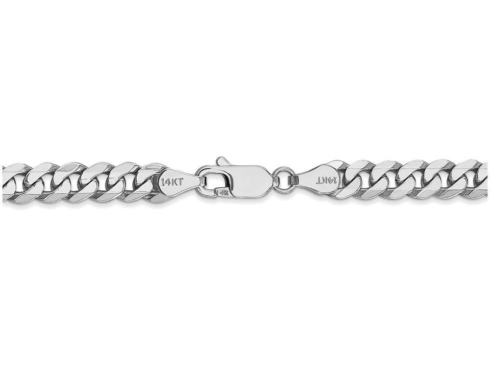FJC Finejewelers 7 Inch 14k White Gold 5.2mm Flat Curb Chain Bracelet