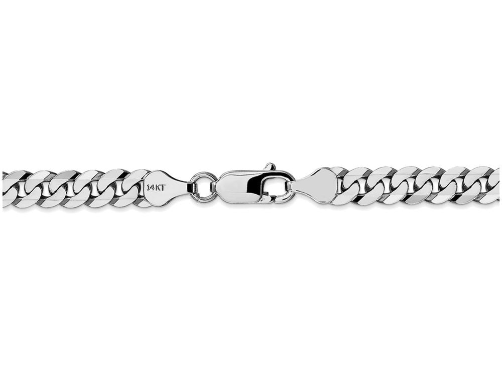FJC Finejewelers 7 Inch 14k White Gold 6.1mm Flat Curb Chain Bracelet