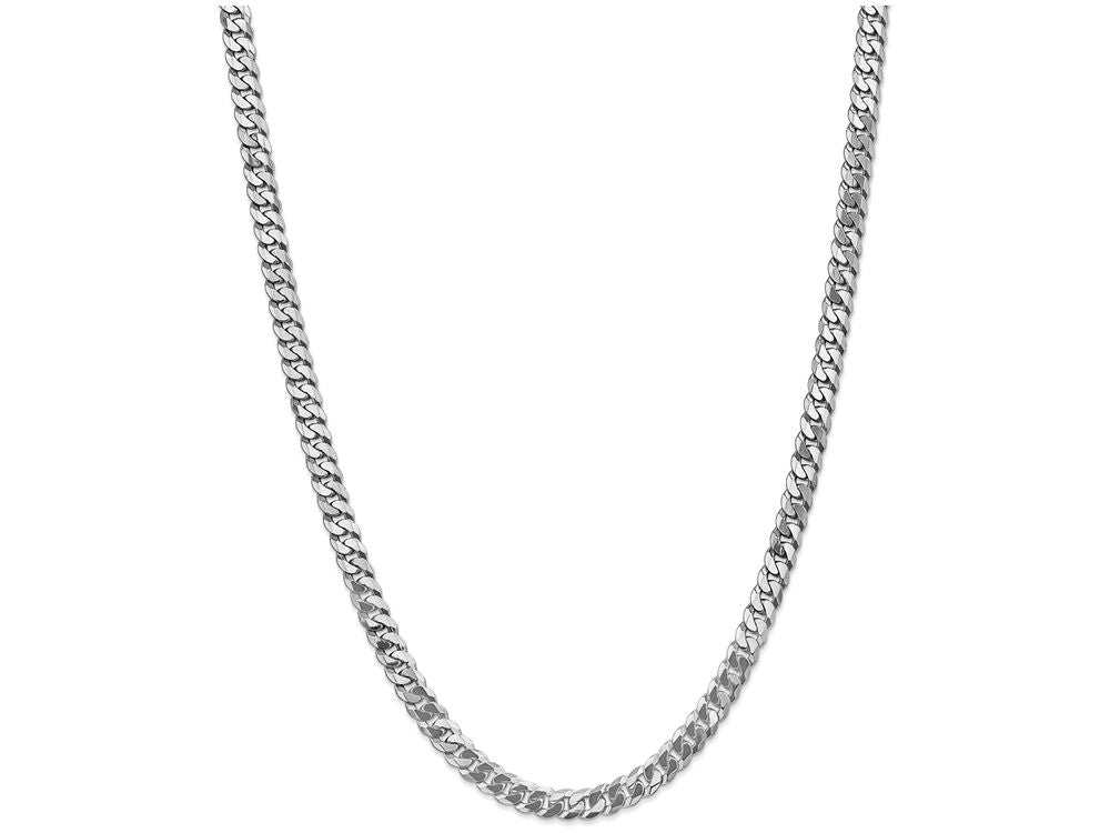 FJC Finejewelers 8 Inch 14k White Gold 6.1mm Flat Curb Chain Bracelet