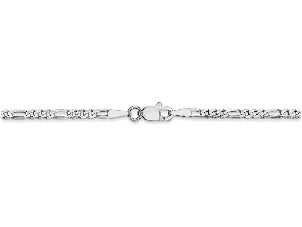 FJC Finejewelers 10 Inch 14k White Gold 2.4mm Flat Figaro Chain Ankle Bracelet
