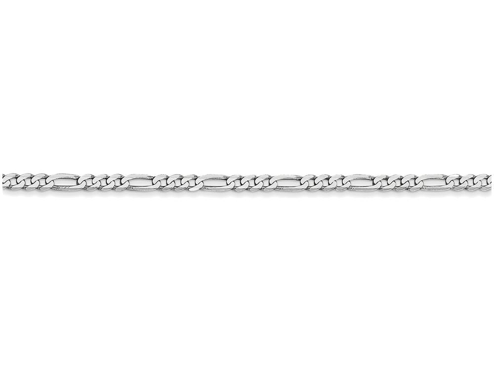 FJC Finejewelers 9 Inch 14k White Gold 2.4mm Flat Figaro Chain Ankle Bracelet (Smaller Ankles)