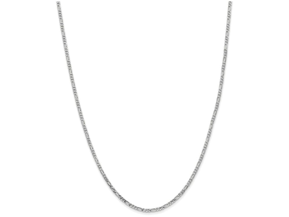 FJC Finejewelers 9 Inch 14k White Gold 2.4mm Flat Figaro Chain Ankle Bracelet (Smaller Ankles)