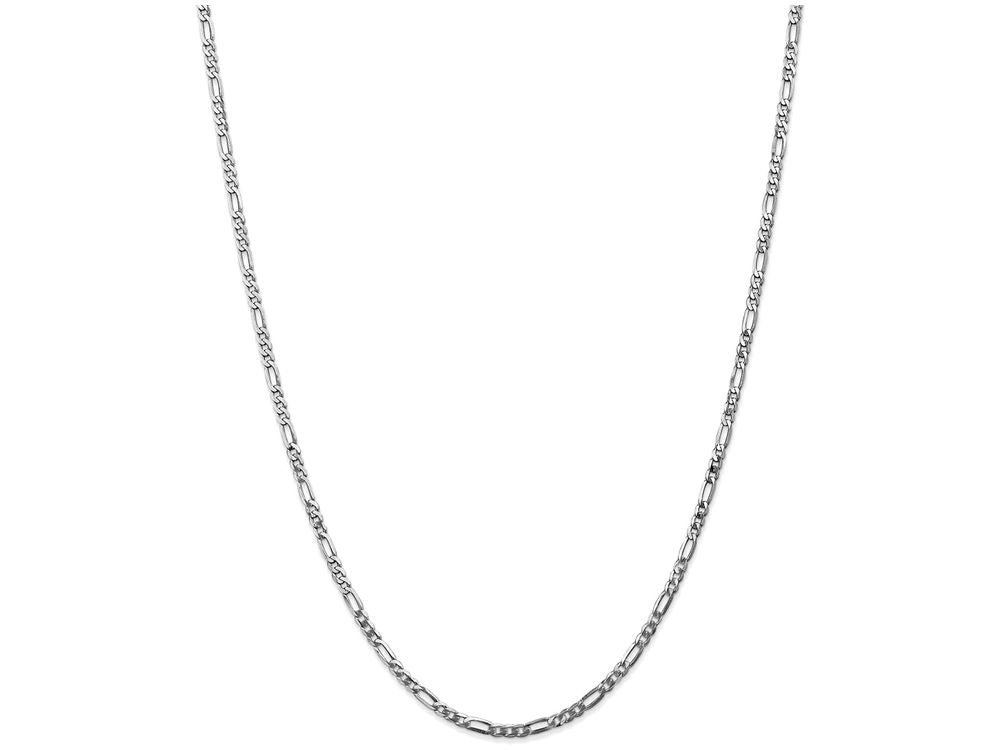 FJC Finejewelers 9 Inch 14k White Gold 2.75mm Flat Figaro Chain Ankle Bracelet (Smaller Ankles)