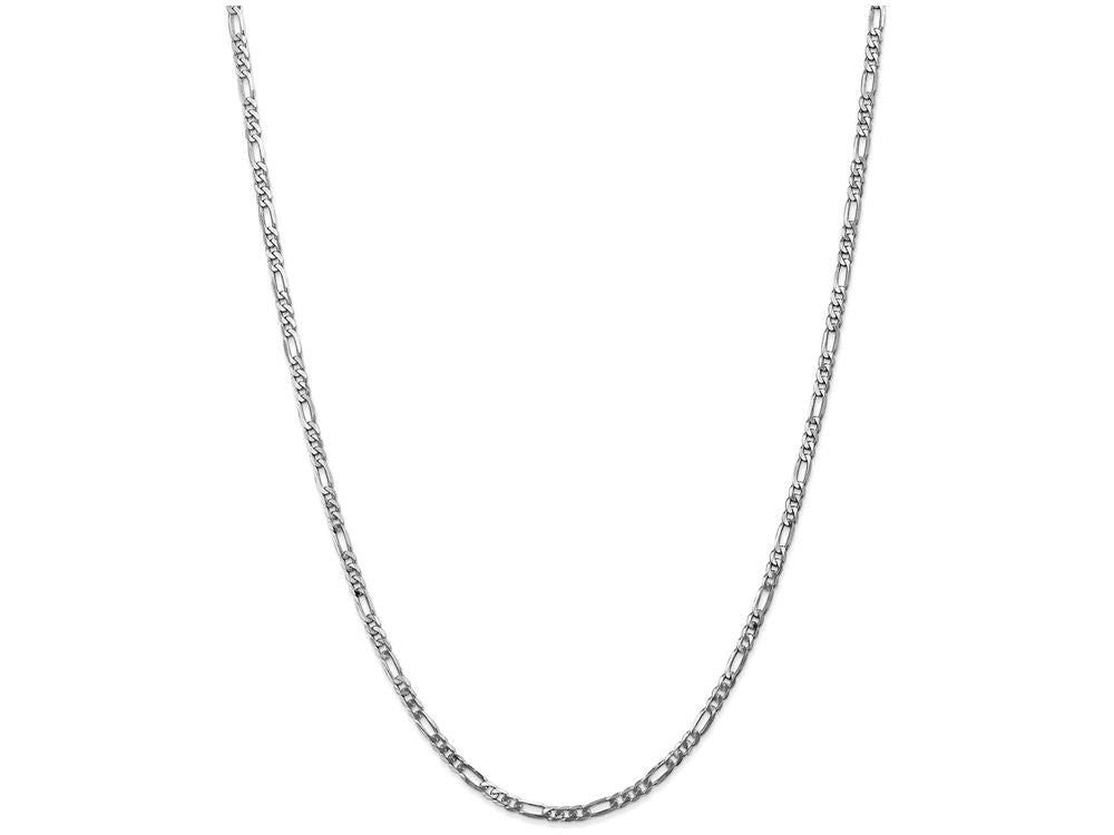 FJC Finejewelers 9 Inch 14k White Gold 3.0mm Flat Figaro Chain Ankle Bracelet (Smaller Ankles)
