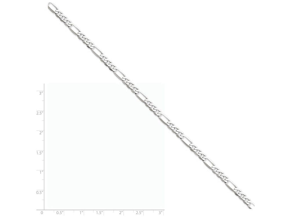 FJC Finejewelers 8 Inch 14k White Gold 5.0mm Flat Figaro Chain Bracelet