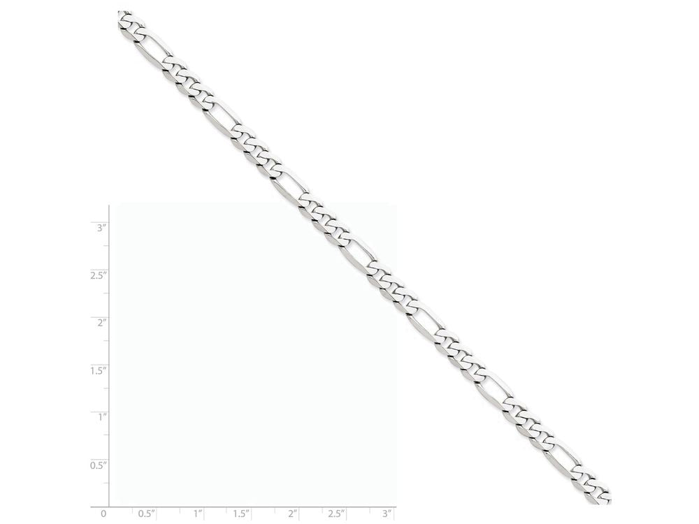 FJC Finejewelers 9 Inch 14k White Gold 6.0mm Flat Figaro Chain Ankle Bracelet (Smaller Ankles)