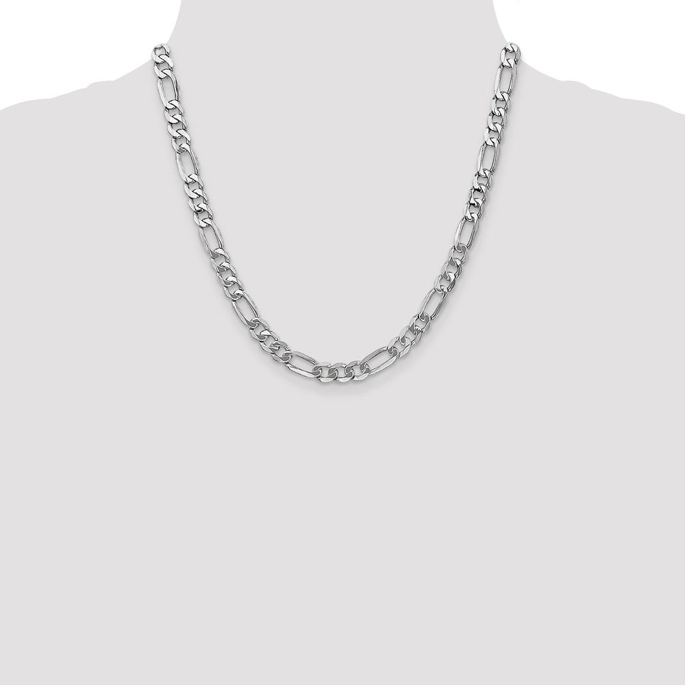 FJC Finejewelers 14k White Gold 7.0mm Figaro Chain