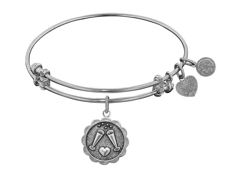 Angelica Collection Antique White Stipple Finish Brass cheers Expandable Bangle