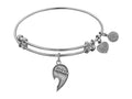 Angelica Collection Antique White Stipple Finish Brass Right-half Heart sisters Expandable Bangle