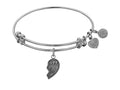 Angelica Collection Antique White Stipple Finish Brass Left-half Heart Best Friends Forever bff Expandable Bangle