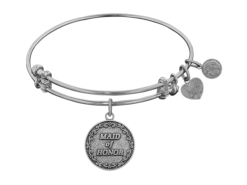 Angelica Collection Antique White Stipple Finish Brass maid Of Honor Expandable Bangle
