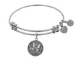 Angelica Collection Antique White Stipple Finish Brass butterfly Expandable Bangle