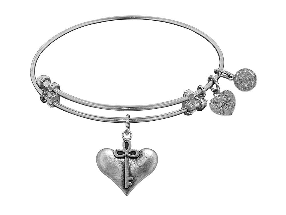 Angelica Collection Antique White Smooth Finish Brass cherish Expandable Bangle