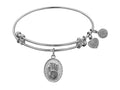 Angelica Collection Non-antique White Stipple Finish Brass hand Of Fatima Expandable Bangle