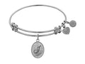 Angelica Collection Non-antique White Stipple Finish Brass Initial j Expandable Bangle