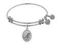Angelica Collection Non-antique White Stipple Finish Brass Initial N Expandable Bangle