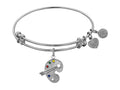 Angelica Collection Non-antique White Stipple Finish Brass With Enamel paint Pallet Expandable Bangle