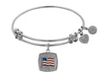 Angelica Collection Non-antique White Stipple Finish Brass With Enamel American Flag Expandable Bangle