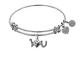Angelica Collection Non-antique White Stipple Finish Brass i-heart-u Expandable Bangle