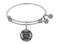 Angelica Collection Brass with White Finish Friends 20th Anniversary Charm Expandable Bangle