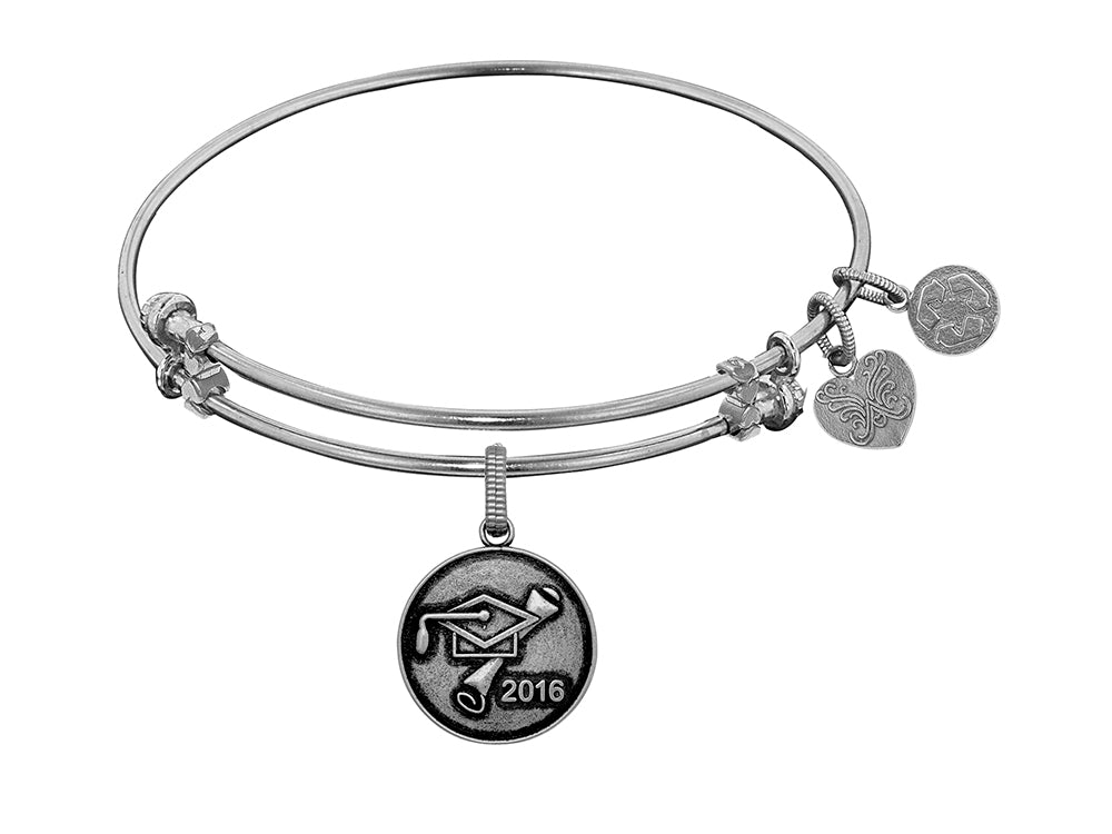 Brass With White Finish Class Of 2016 Graduation Cap+diploma Charm For Angelica Collection Bangle
