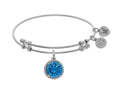 Brass With March Birth Month On White Angelica Collection Bangle