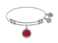 Angelica Collection Brass With July Birth Month On White Bangle